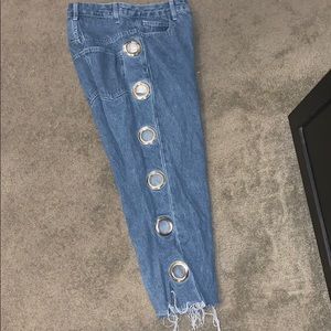 Cut out boho boyfriend jeans